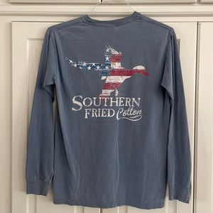 Southern Fried Cotton size S L/S blue comfort colors